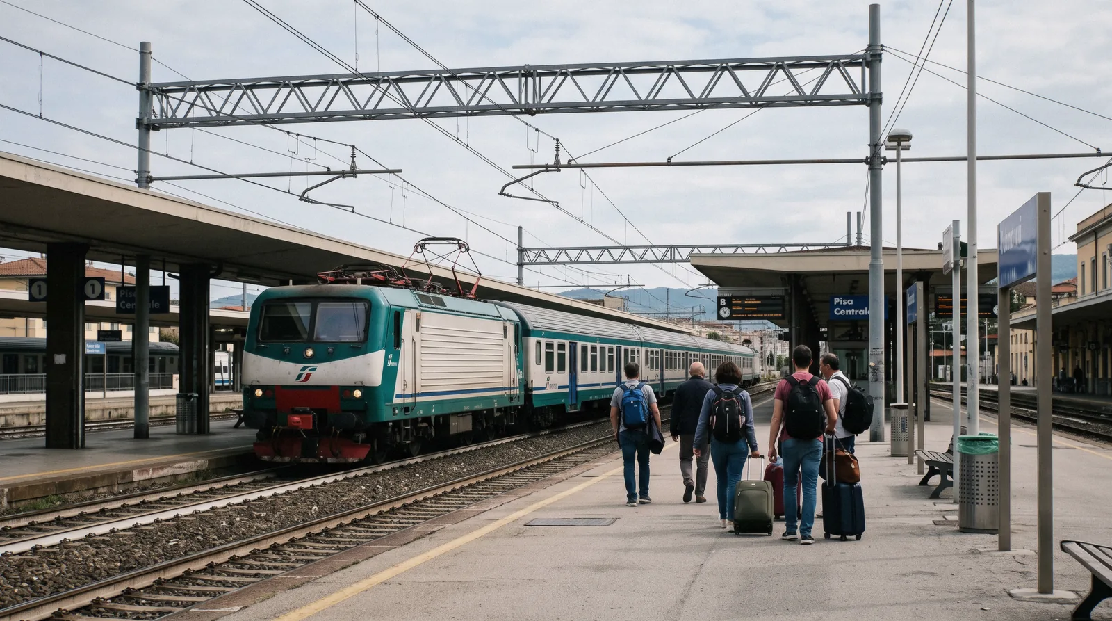 Railway tracks along the Cinque Terre coast, the line that links the five villages to La Spezia and Pisa