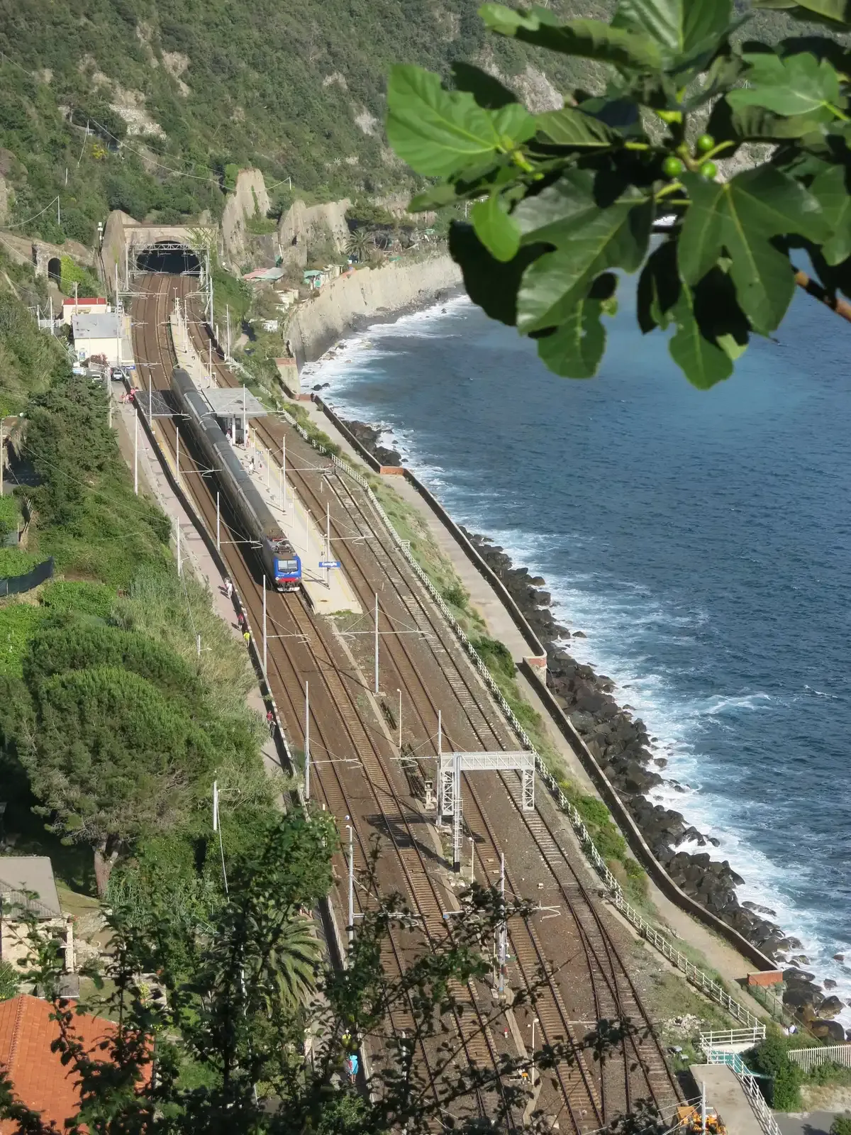Corniglia on its cliff above the sea, Cinque Terre, Italy